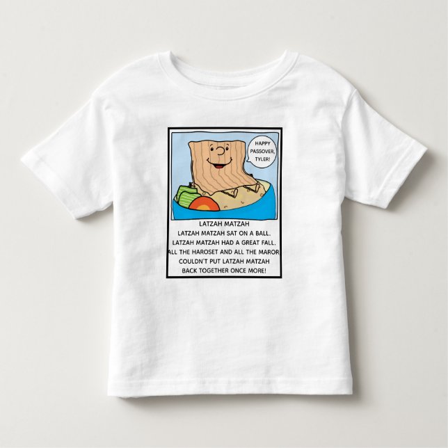 Camiseta Passover Toddler Engraçado Seder Toon (Frente)