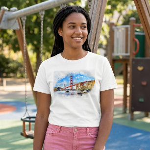 Camiseta Pasta da ponte ouro em São Francisco
