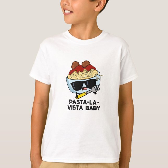 Camiseta Pasta-la-vista Baby Engraçado Comida Massacre (Frente)