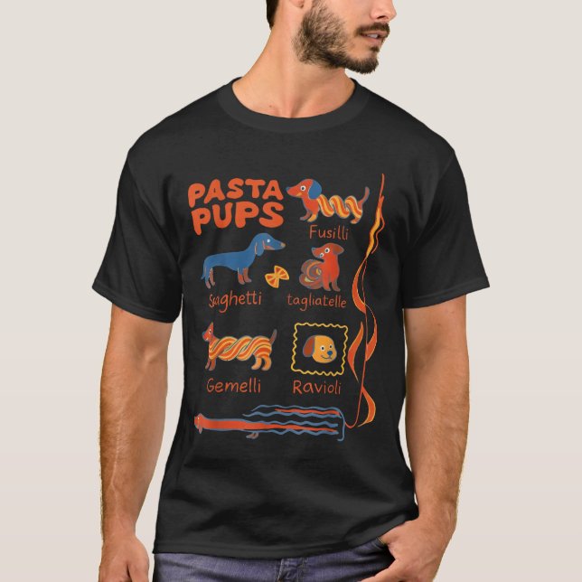 Camiseta Pasta P Dog Funny Dachshund Dog Pasta Foodie Dog S (Frente)