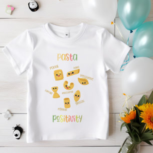 Camiseta Pasta Positividade Diversão de macarrão fofo