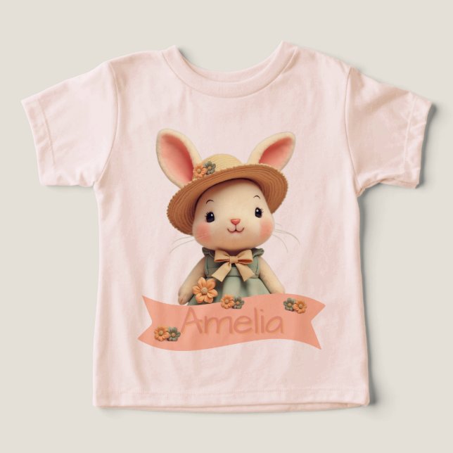 Camiseta Pastel Bunny charmoso (Design frontal)