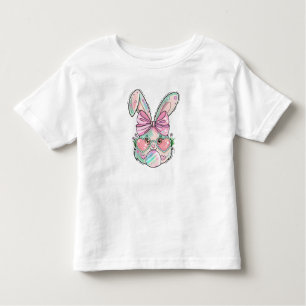 Camiseta Pastel Bunny com Óculos Cardíacos