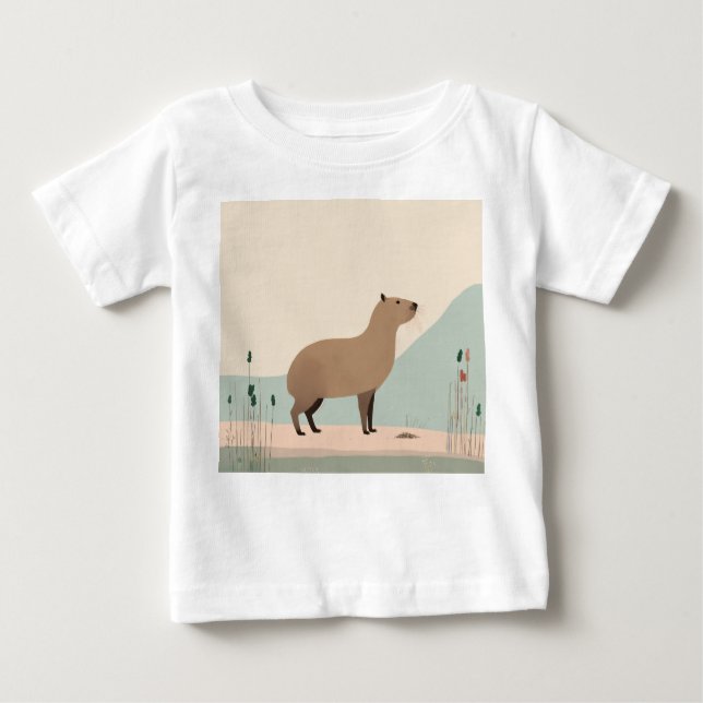 Camiseta Pastel Capybara Baby Tee (Frente)