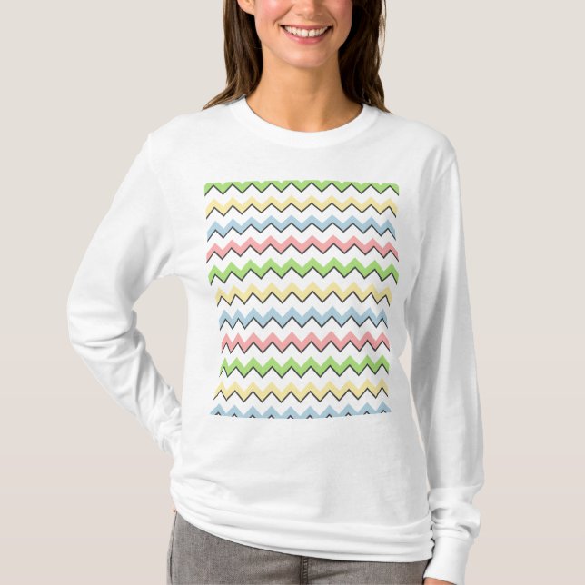Camiseta Pastel Chevron-Drop Shadow de Shirley Taylor (Frente)