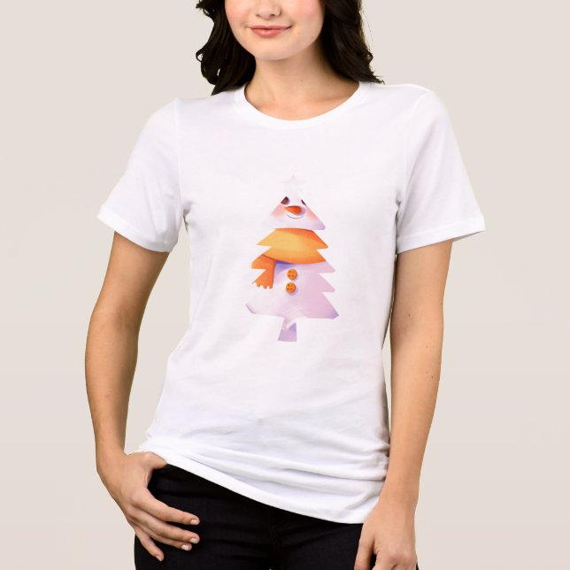 Camiseta Pastel de Árvore-Homem de Neve (Frente)