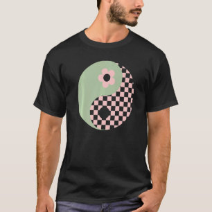 Camiseta Pastel Dinamarquês Aestético Ying Yang Flower Yin