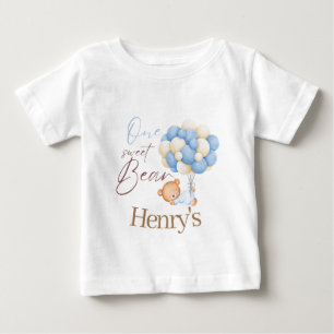 Camiseta Pastel do primeiro aniversario do Woodland Bear Bo