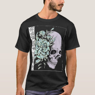 Camiseta Pastel Flor I Skull I Arte Estética I Japonês A