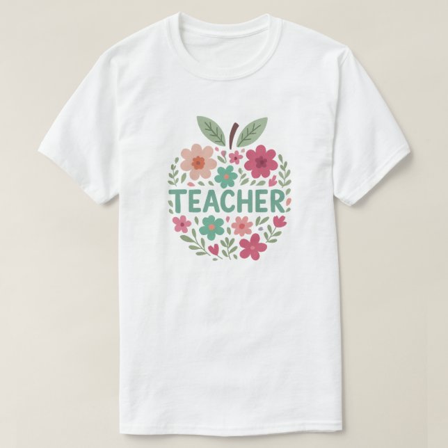 Camiseta Pastel Floral Apple Design (Frente do Design)