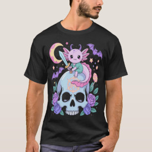 Camiseta Pastel Goth Axolotl Sinistro Kawaii Gótico Anime E