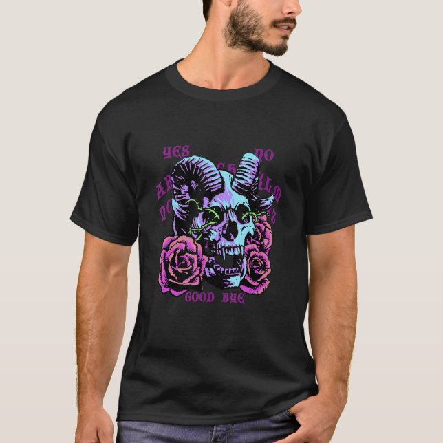 Camiseta Pastel Goth Baphomet Demônio Satânico Diabo Cabra  (Frente)