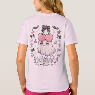 Camiseta Pastel Goth Cereja Fantasma Jirai Kei Kaw