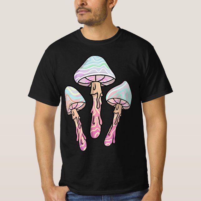 Camiseta Pastel Goth Dripping Mushrooms  (Frente)