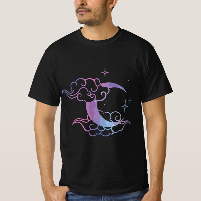Camiseta Pastel Goth Moon Cute Moon Art  (Frente)
