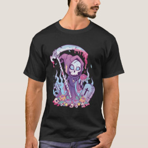 Camiseta Pastel Gótico Cachorro da Morte Assustador do Caos
