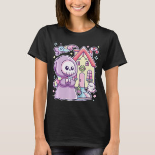 Camiseta Pastel Gótico Grim Reaper Xmas Halloween Fácil Cos