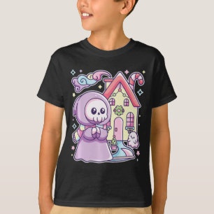 Camiseta Pastel Gótico Grim Reaper Xmas Halloween Fácil Cos