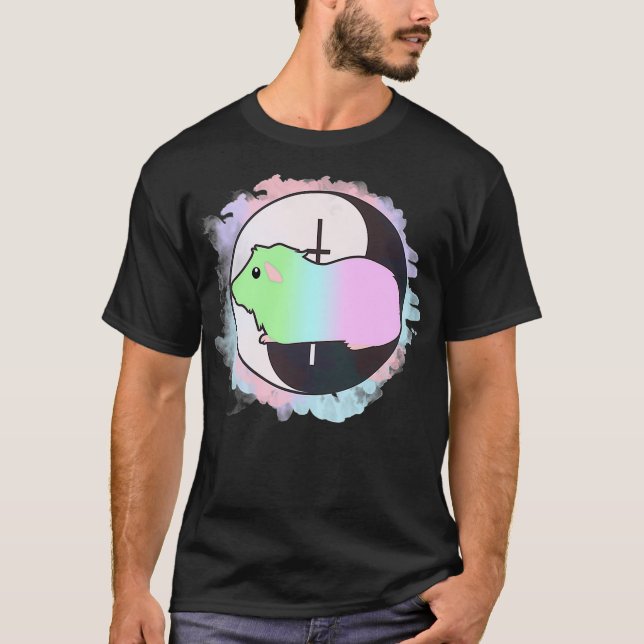 Camiseta Pastel Gótico Guiné Pig Yin Yang Design Premium  (Frente)