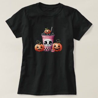 Camiseta Pastel Gótico Halloween Boba e Pumpkins Tee