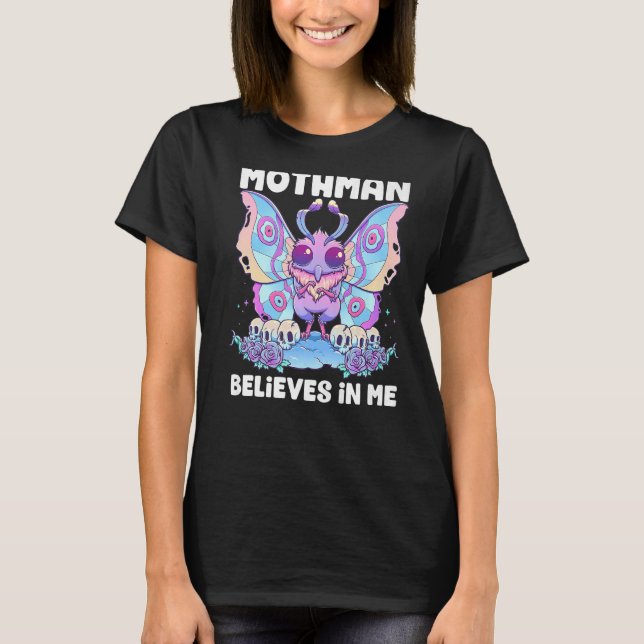 Camiseta Pastel Gótico Mothman Acredita Em Mim Criptid Góti (Frente)