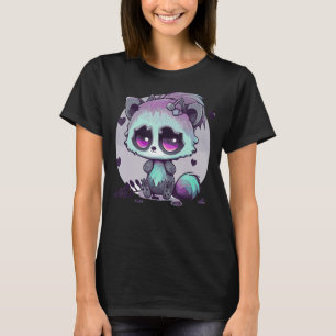 Camiseta Pastel Gótico Raccoon Creepy Cute Menhera Gothic