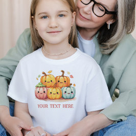 Camiseta Pastel Halloween Fall Pumkins Nome Personalizado