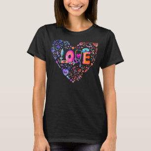 Camiseta Pastel Heart Nurse Ferramentas Médicas Stetoscope