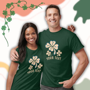 Camiseta Pastel Lucky Shamrock Clover Text Rua dia de Patri