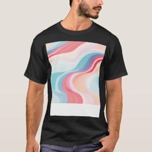 Camiseta Pastel ondula ondas de Abstrato modernas liberadas