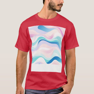 Camiseta Pastel ondula ondas de Abstrato modernas liberadas