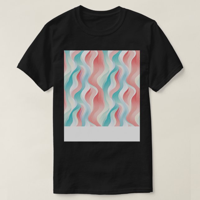 Camiseta Pastel ondula ondas de Abstrato modernas liberadas (Frente do Design)