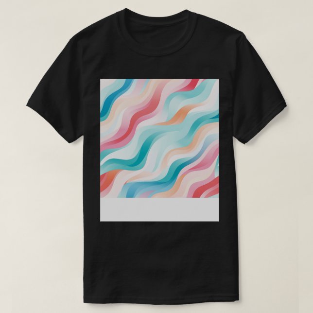 Camiseta Pastel ondula ondas modernas de Abstrato 13 (Frente do Design)