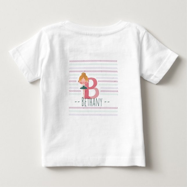 Camiseta Pastel Pink “B” Monogram Ballerina (Verso)