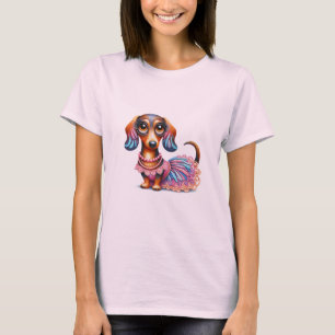 Camiseta Pastel pintado texturizado Dachshund
