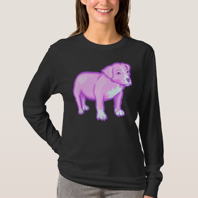 Camiseta Pastel Pitbull Roxo (Frente)