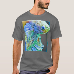 Camiseta Pastel Rainbow Betta Fish Aquarium Sonhos de Fanta