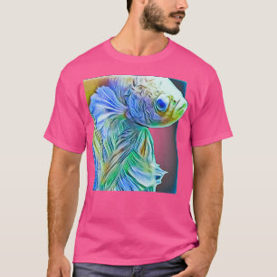 Camiseta Pastel Rainbow Betta Fish Aquarium Sonhos de Fanta