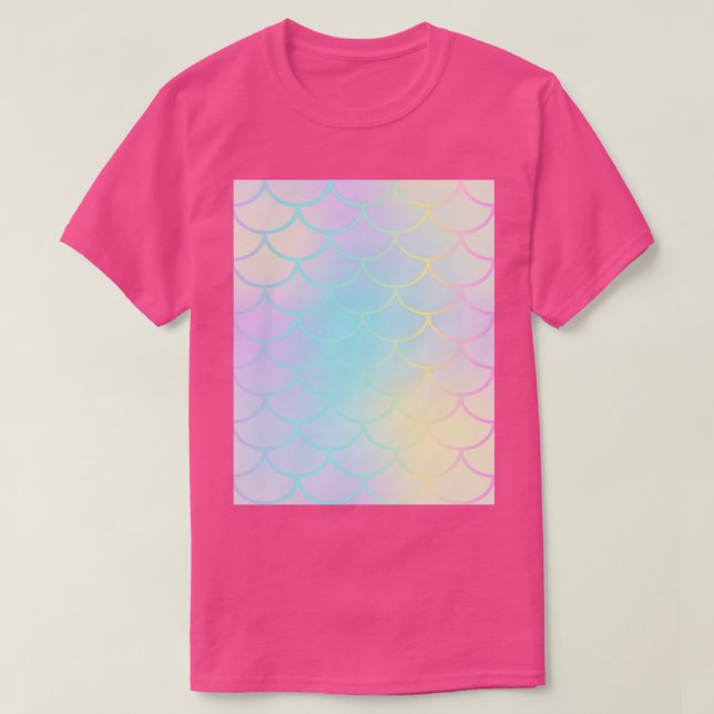 Camiseta Pastel Rainbow Mermaid (Frente do Design)