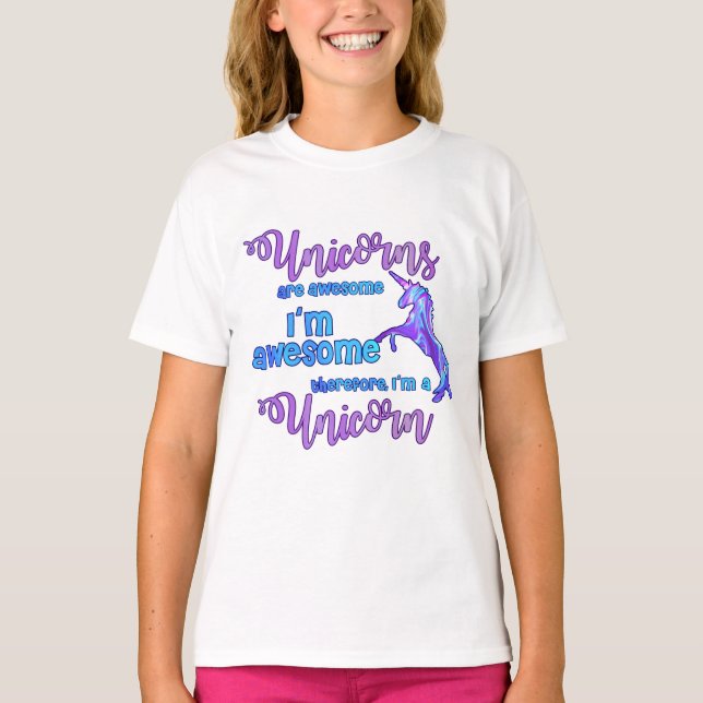 Camiseta Pastel Rainbow Sou um Unicórnio (Frente)