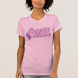 Camiseta Pastel Rosa E Roxo, Bebê Spooky Com Fantasma Cute