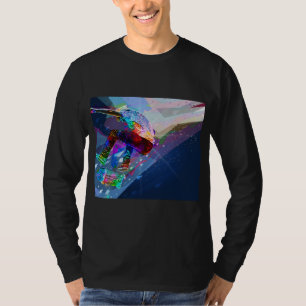 Camiseta Pastel super skater colorido da silhueta