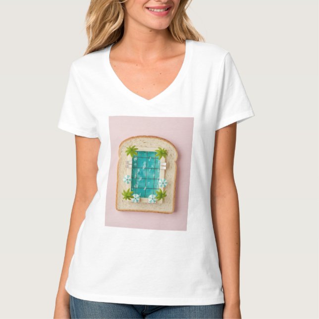 Camiseta Pastel Vaporwave Pool Toast (Frente)