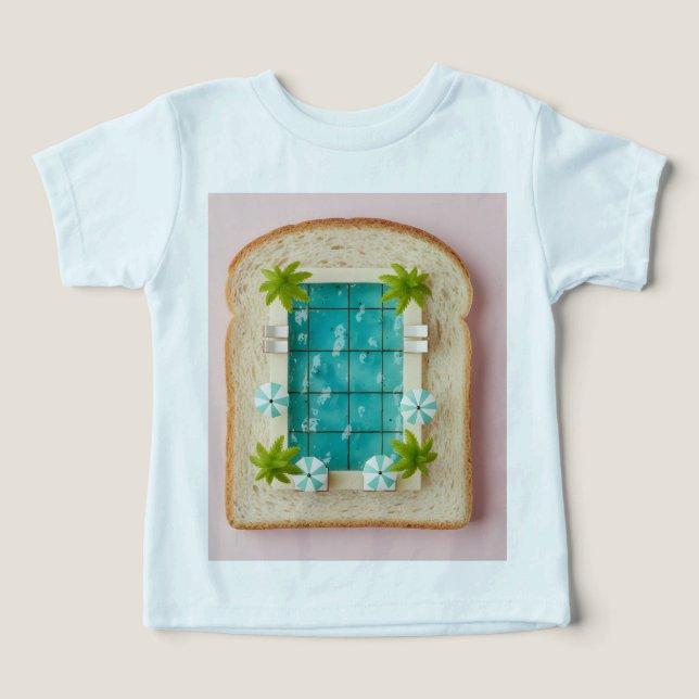 Camiseta Pastel Vaporwave Pool Toast (Design frontal)