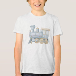 Camiseta Pastel Vintage Steam Train Locomotive Illustration