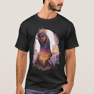 Camiseta Pastel Watercolor Pheasant Bird Flower Crown Pet B