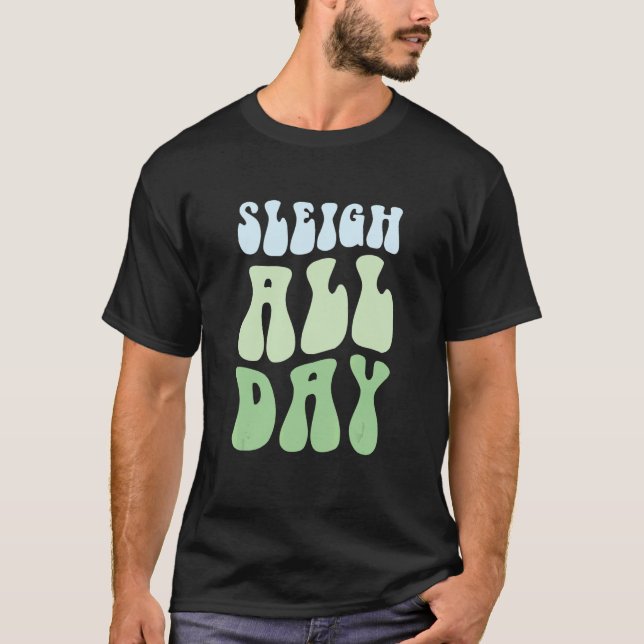 Camiseta Pastel Winter Christmas Sleigh All Day 2 (Frente)