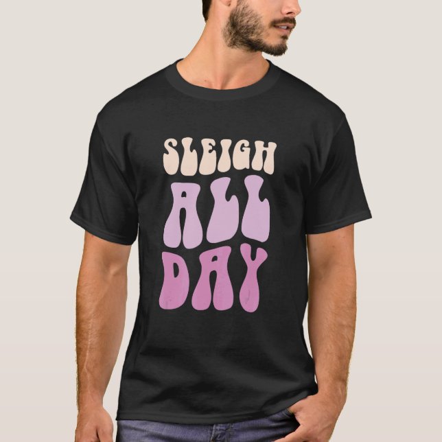 Camiseta Pastel Winter Christmas Sleigh All Day 3 (Frente)