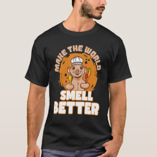 Camiseta Pastelaria de Sobremesa Faça O Mundo Cheirar Melho