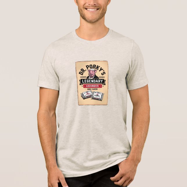 Camiseta Pastilhas com Sabor a Presunto do Dr. Porky (Ficçã (Frente)